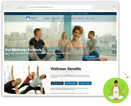 Web layout of yoga site