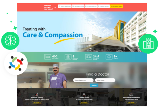 superspeciality hospital website layout