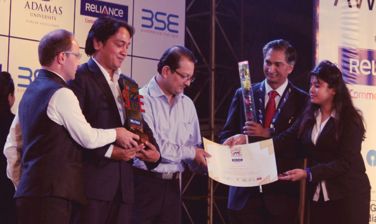 The Award & Certificate handed over to Mukul at The Telegraph INFOCOM SME Awards 2014