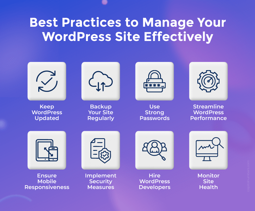 Best practices to manage WordPress site