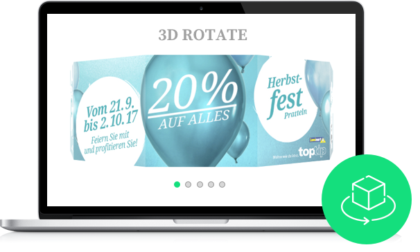 3D rotate slider layout